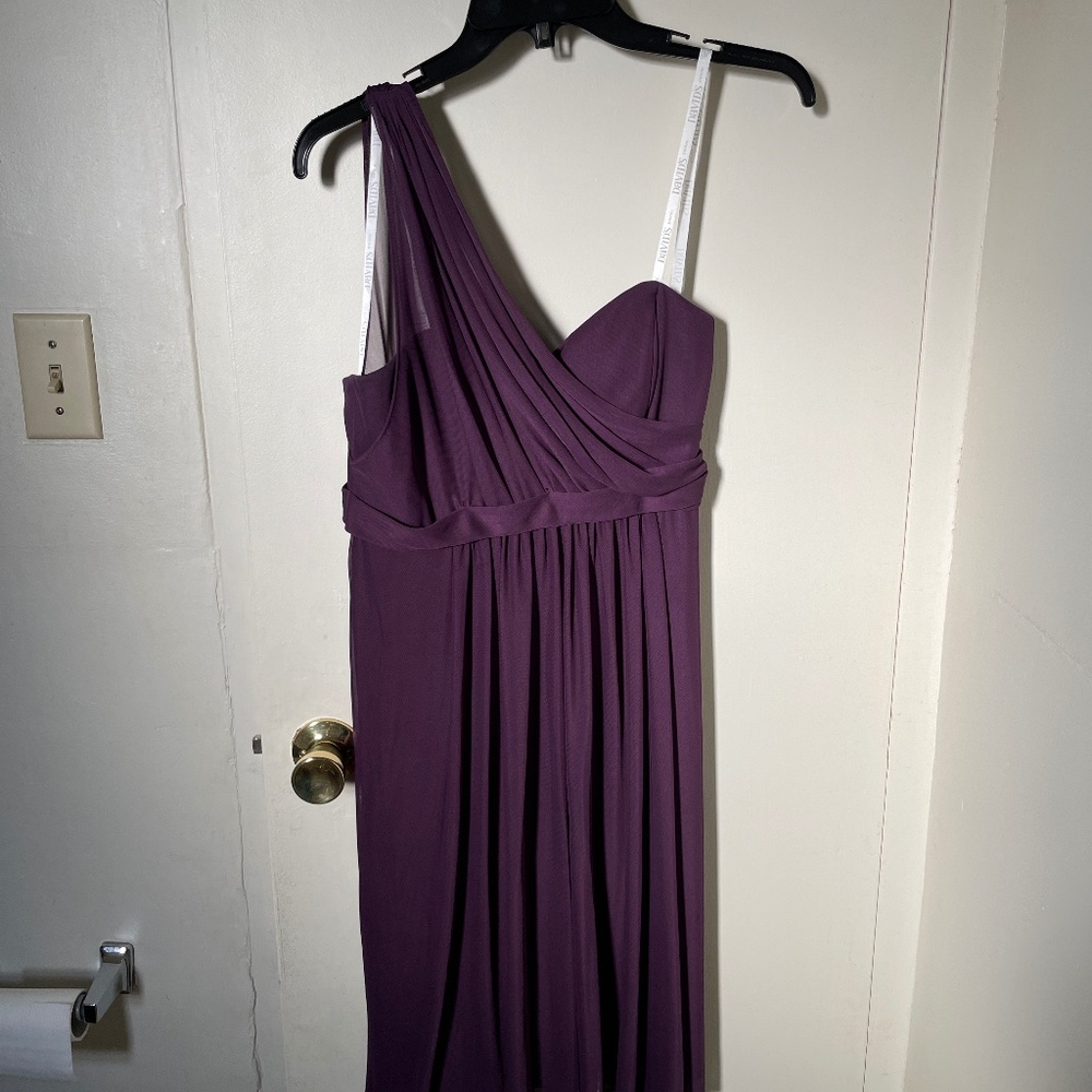 Plum purple bridesmaid dress. Maternity.